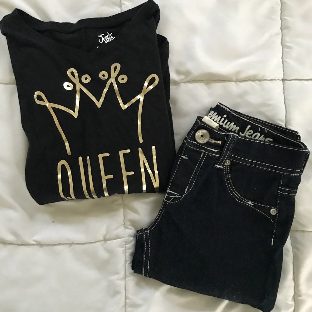 Justice top and jeans. Pair is size 8